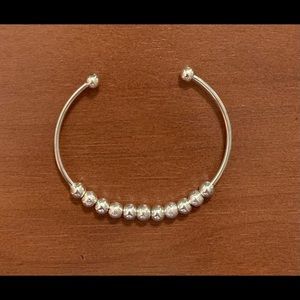 Bracelet.  Silver beaded cuff. Costume.